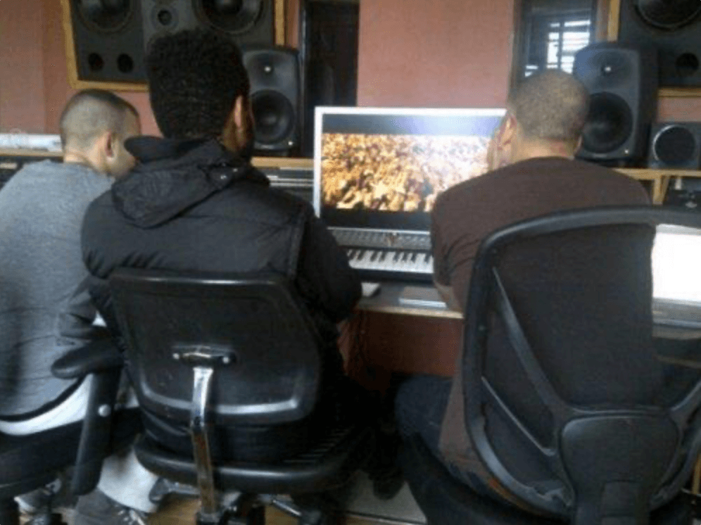 The Weeknd in the studio